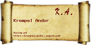 Krempel Andor névjegykártya